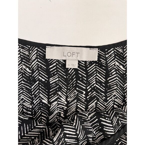 Loft Womens Lined Sleeveless Spaghetti Midi Dress Size S Black Aztec Pattern 100 - Picture 8 of 12